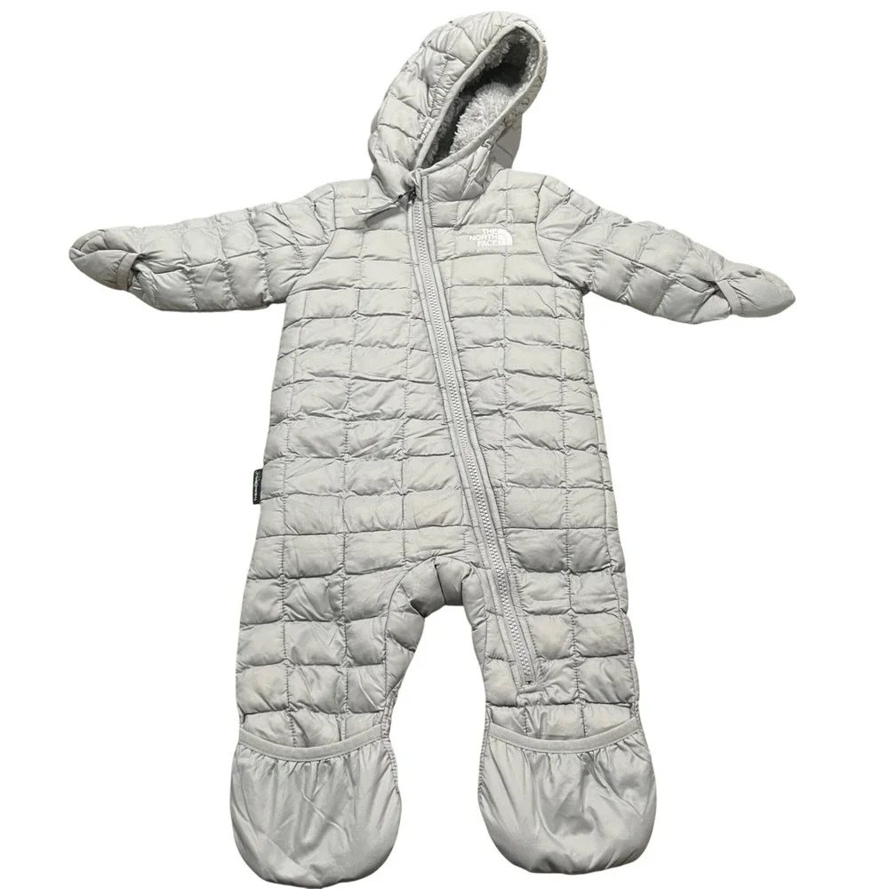 The North Face Thermoball Eco Bunting Infant 6-12M Grey Quilted Snowsuit Hooded